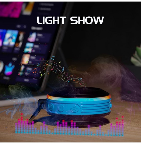 Bluetooth Shower Speaker, IPX7 Waterproof Portable Speaker with LED Light, Suction Cup, Hook, Stereo Sound, True Wireless Stereo Mini Speaker with Built-in Mic, FM Radio, for Bathroom, Pool, Outdoors Bluetooth Shower Speaker, IPX7 Waterproof Portable Speaker with LED Light, Suction Cup, Hook, Stereo Sound, True Wireless Stereo Mini Speaker with Built-in Mic, FM Radio, for Bathroom, Pool, Outdoors