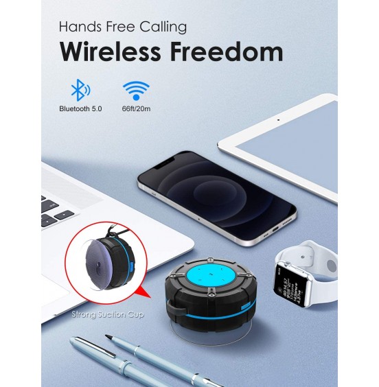 SKYWING Soundace S8 5W Shower Speaker Waterproof IPX7 Bluetooth Speaker with Suction Cup & Hook, 12H Playtime, Premium Portable Wireless Speaker for iPhone Phone Tablet Shower Beach Pool SKYWING Soundace S8 5W Shower Speaker Waterproof IPX7 Bluetooth Speaker with Suction Cup & Hook, 12H Playtime, Premium Portable Wireless Speaker for iPhone Phone Tablet Shower Beach Pool